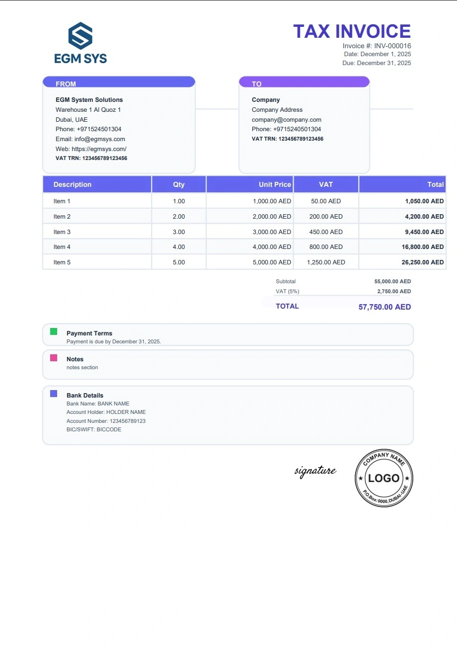 Invoice Template 1