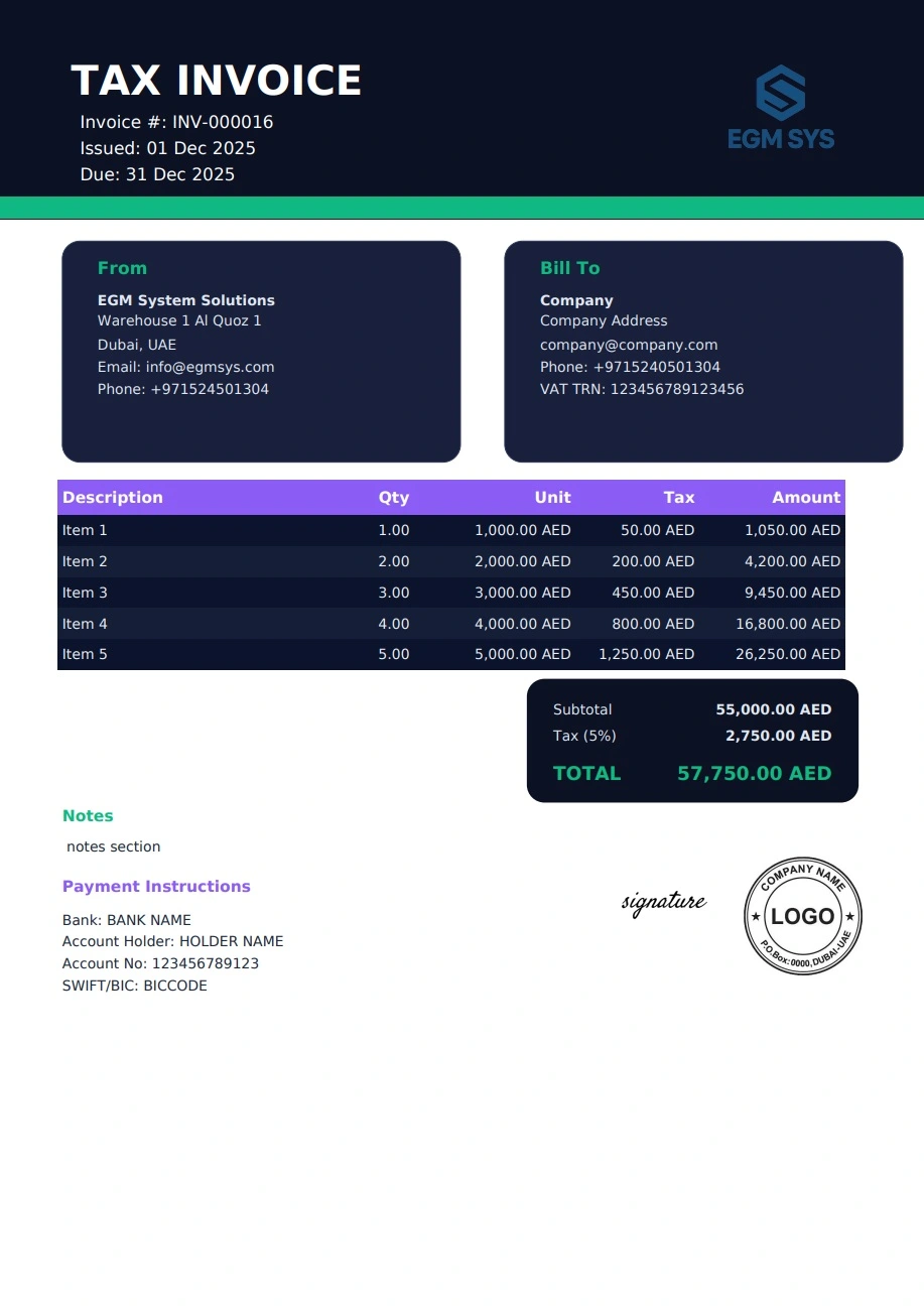 Invoice Template 5